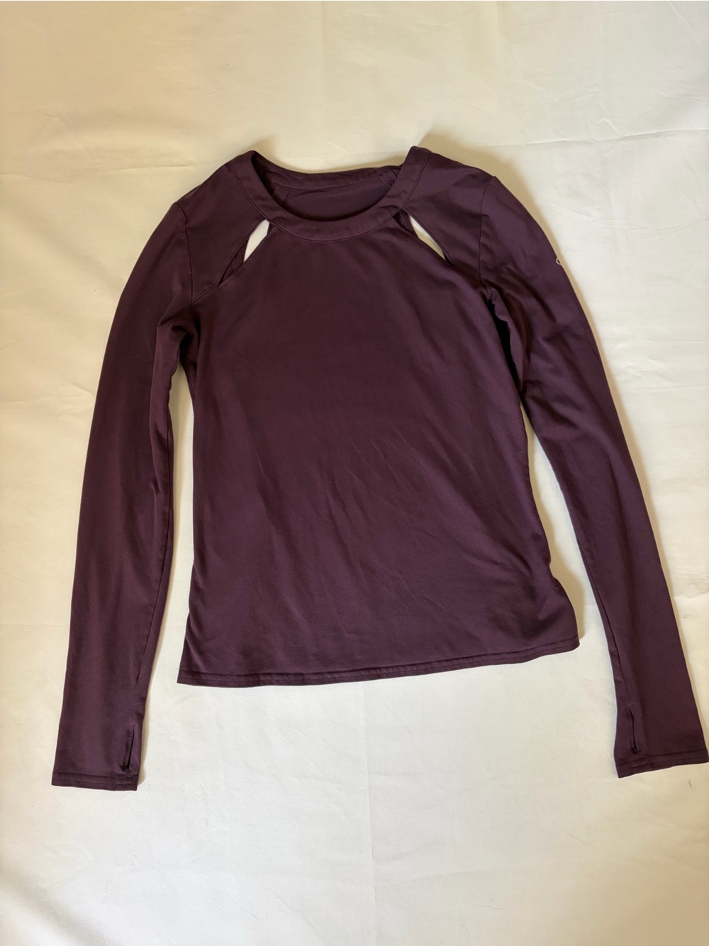 Alo Yoga Mantra Purple Cutout Long Sleeve Top Womens Small Yoga Run Activewear